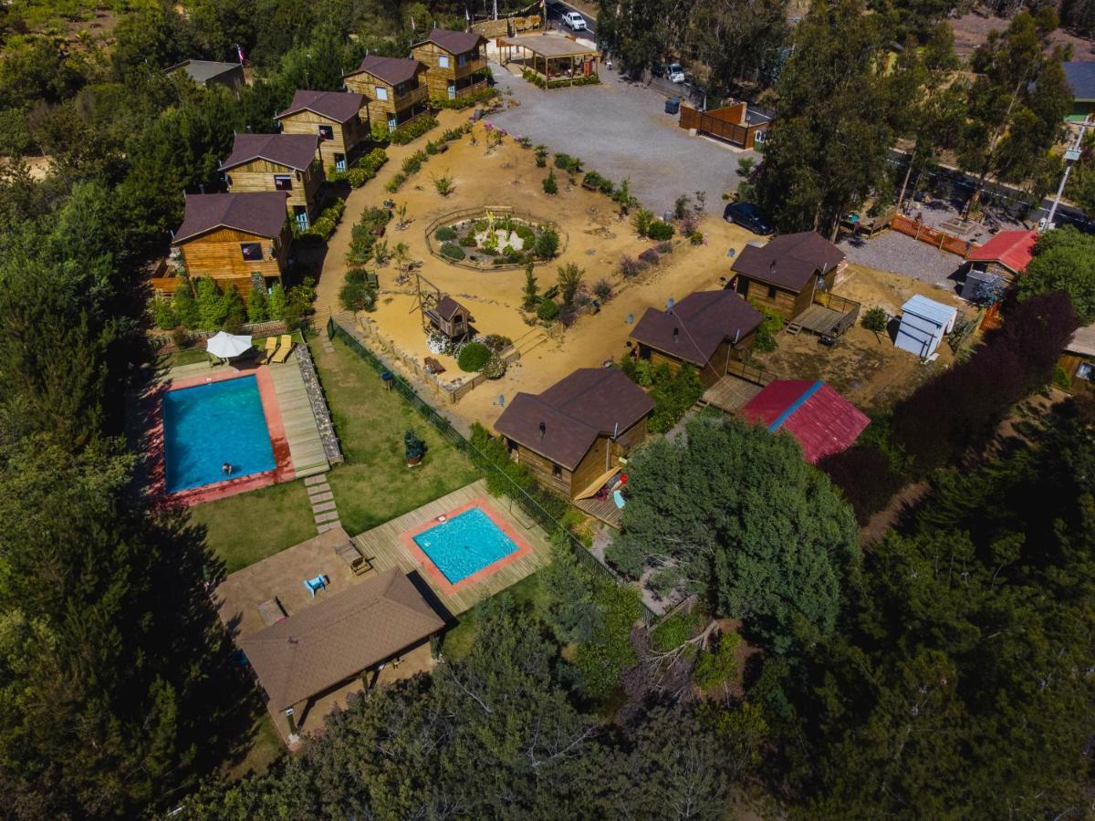 Cabana En Tunquen Con Parrilla, Fogon, Piscina Y Bosque Exterior foto