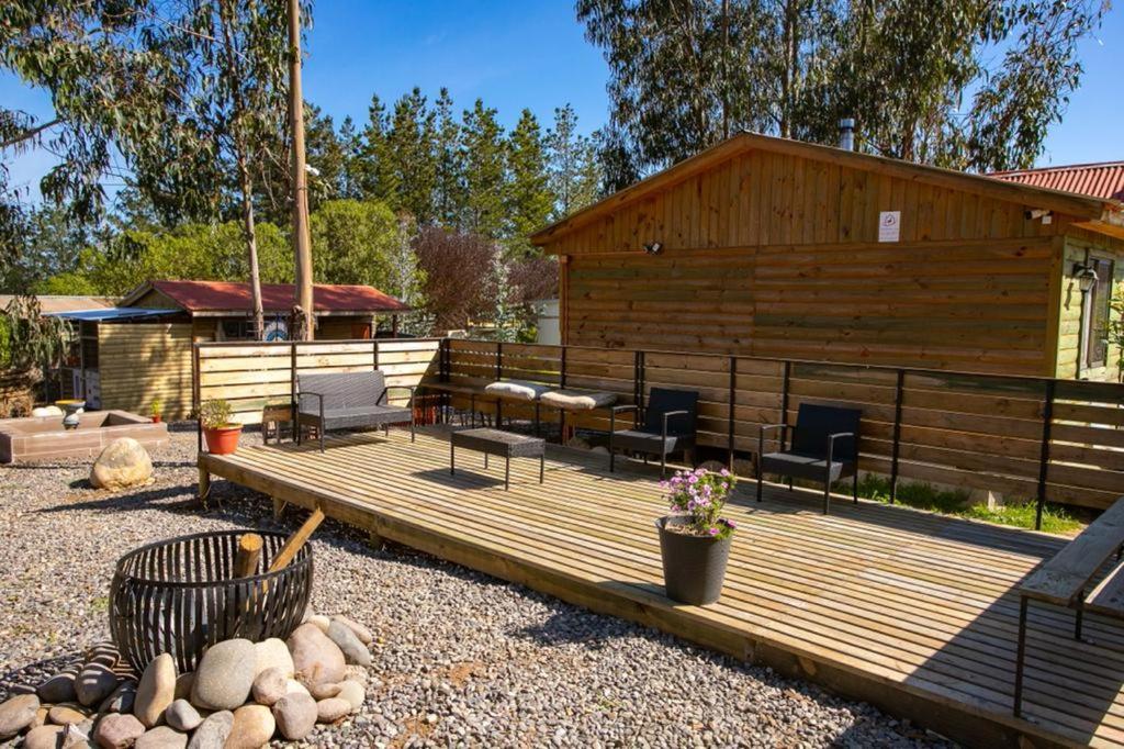 Cabana En Tunquen Con Parrilla, Fogon, Piscina Y Bosque Exterior foto
